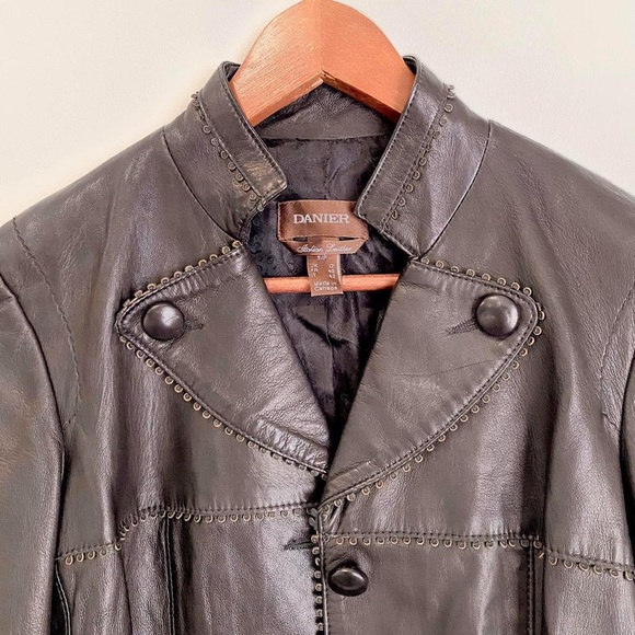 Vintage Style Leather Jacket - Picture 4 of 4